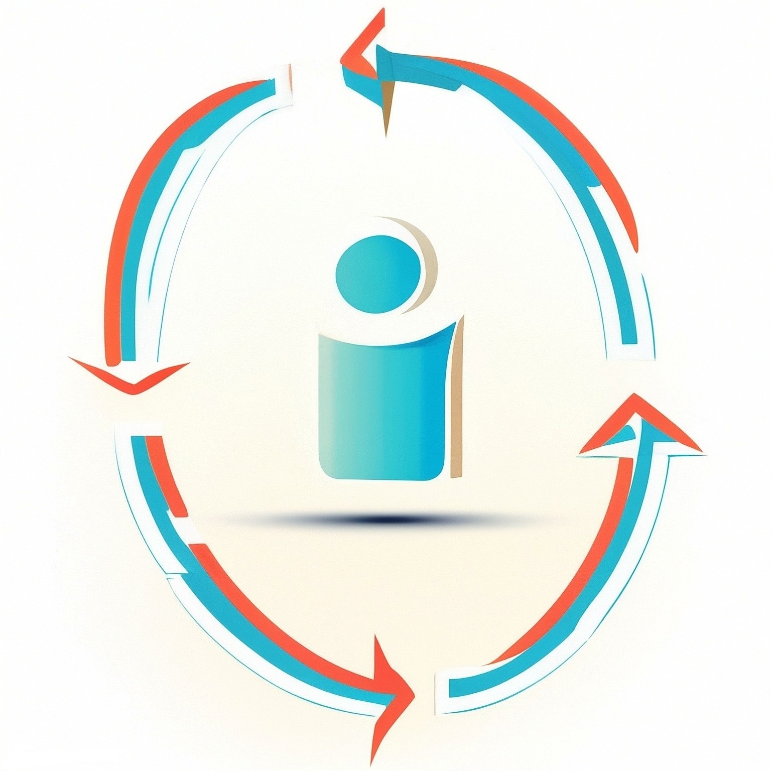 Eine gezeichnete Firgur um die sich ein Kreis dreht